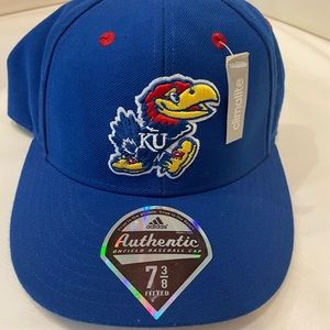 KU Kansas Jayhawks Cap Sz 7 3/8” Adidas Climalite Official